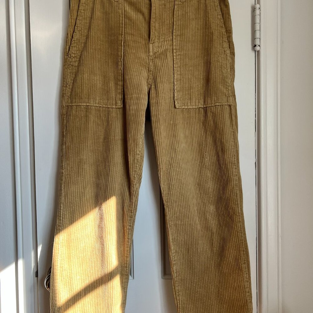 Alex Mill Neil Straight Leg Corduroy Pants, Women's, Sz 8 in Warm Wheat - Picture 2 of 5